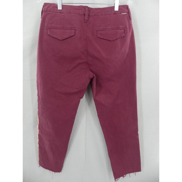 MOTHER 29 Pants The Shaker Prep Fray Killing Time Rose Gold Ankle Merlot NWT - Picture 3 of 10